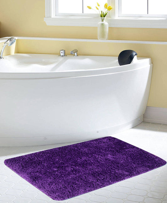 APNI FACTORY Microfiber Doormats for Home Use by Krishna Handloom(40x60, Purple)(2 Piece) Super Absorbent/Anti-Skid Mats for Bathroom/Bedroom/Door Mat/Kitchen/Floor Mat